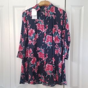 ZARA Premium Floral Shift Dress NWT XS